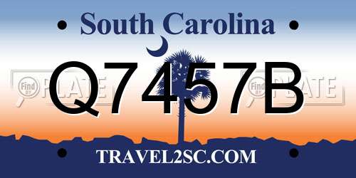 Q7457B South Carolina License Plate