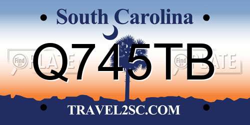 Q745TB South Carolina License Plate