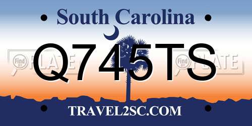 Q745TS South Carolina License Plate