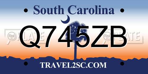 Q745ZB South Carolina License Plate