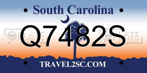 Q7482S South Carolina License Plate