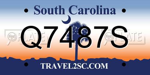 Q7487S South Carolina License Plate