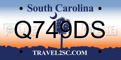 Q749DS South Carolina License Plate
