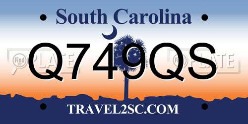 Q749QS South Carolina License Plate