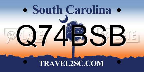 Q74BSB South Carolina License Plate