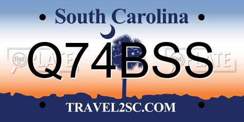 Q74BSS South Carolina License Plate