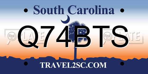 Q74BTS South Carolina License Plate