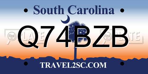Q74BZB South Carolina License Plate
