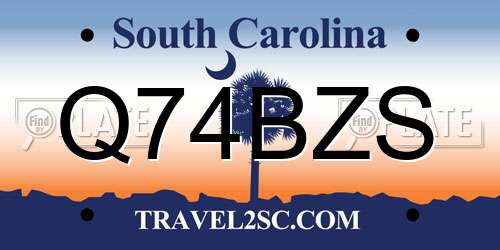 Q74BZS South Carolina License Plate