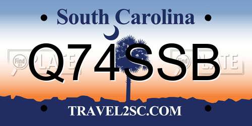 Q74SSB South Carolina License Plate