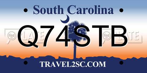 Q74STB South Carolina License Plate