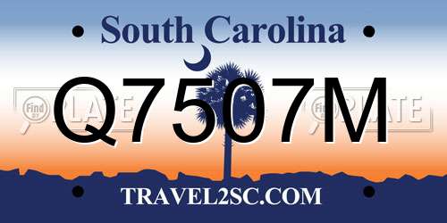 Q7507M South Carolina License Plate