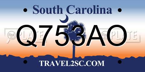 Q753AO South Carolina License Plate