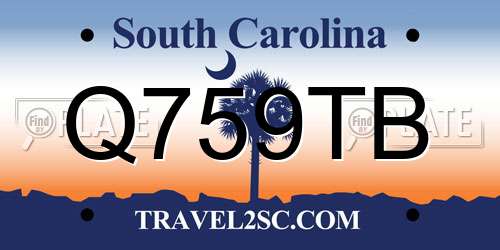 Q759TB South Carolina License Plate