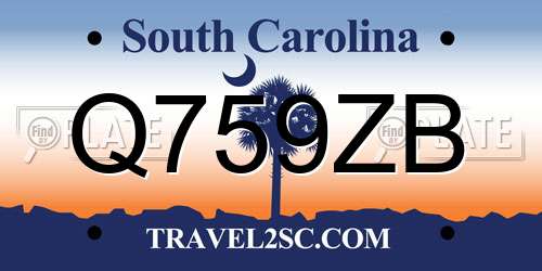 Q759ZB South Carolina License Plate