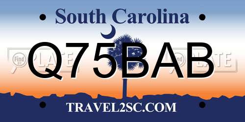 Q75BAB South Carolina License Plate