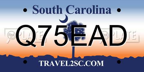 Q75EAD South Carolina License Plate
