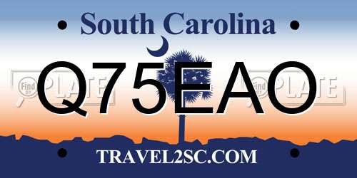 Q75EAO South Carolina License Plate