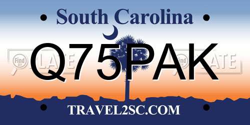 Q75PAK South Carolina License Plate