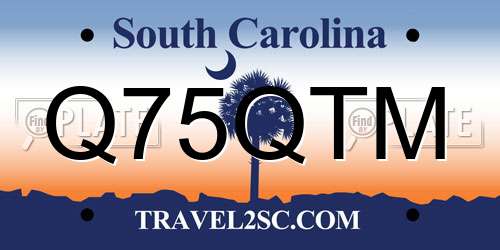 Q75QTM South Carolina License Plate