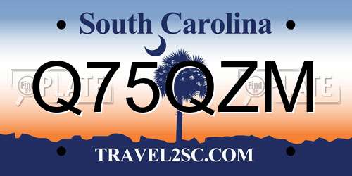 Q75QZM South Carolina License Plate