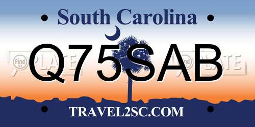 Q75SAB South Carolina License Plate