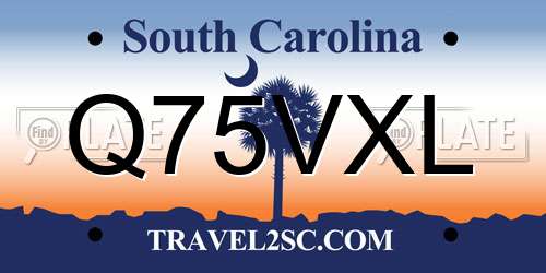 Q75VXL South Carolina License Plate