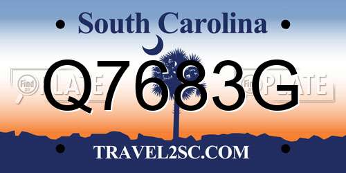 Q7683G South Carolina License Plate