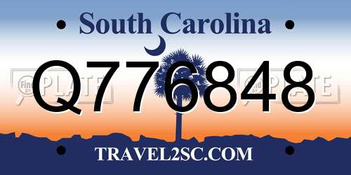 Q776848 South Carolina License Plate