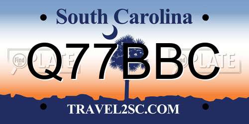 Q77BBC South Carolina License Plate
