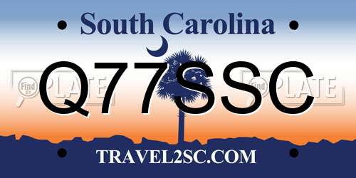 Q77SSC South Carolina License Plate