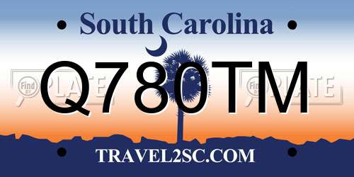 Q780TM South Carolina License Plate