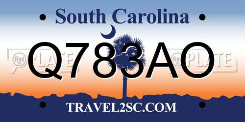 Q783AO South Carolina License Plate