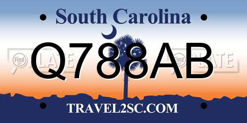 Q788AB South Carolina License Plate