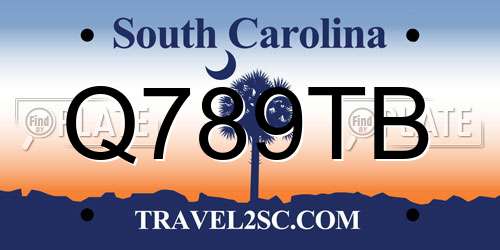 Q789TB South Carolina License Plate