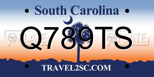 Q789TS South Carolina License Plate