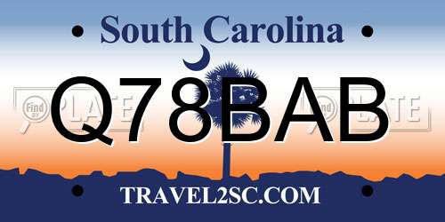Q78BAB South Carolina License Plate
