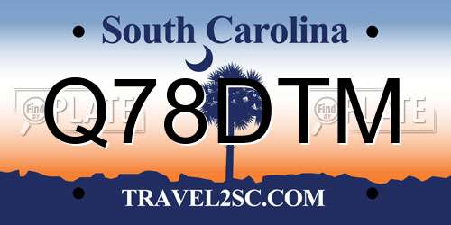 Q78DTM South Carolina License Plate