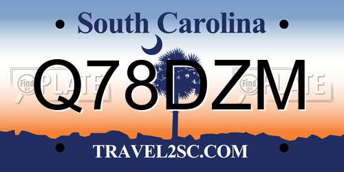 Q78DZM South Carolina License Plate