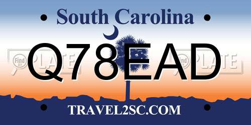 Q78EAD South Carolina License Plate