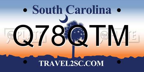 Q78QTM South Carolina License Plate