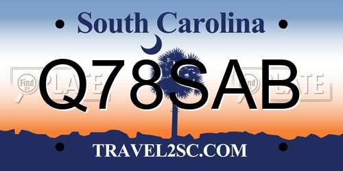Q78SAB South Carolina License Plate