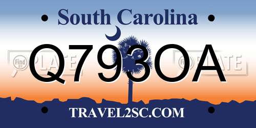 Q793OA South Carolina License Plate