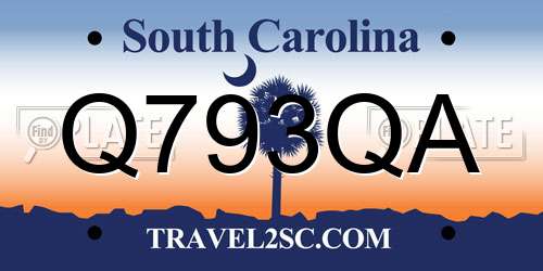 Q793QA South Carolina License Plate