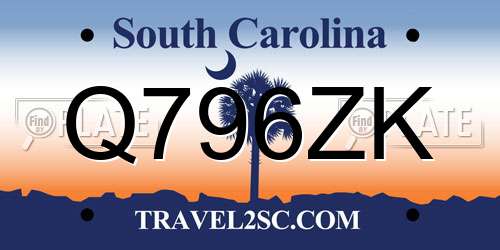 Q796ZK South Carolina License Plate