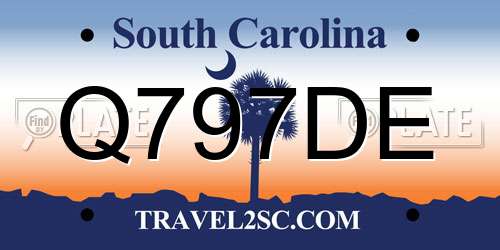 Q797DE South Carolina License Plate
