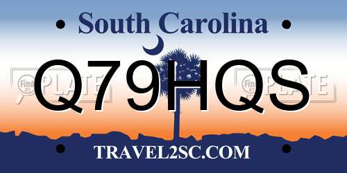 Q79HQS South Carolina License Plate