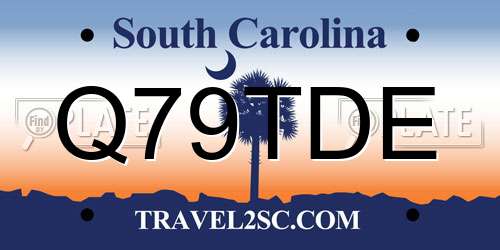 Q79TDE South Carolina License Plate