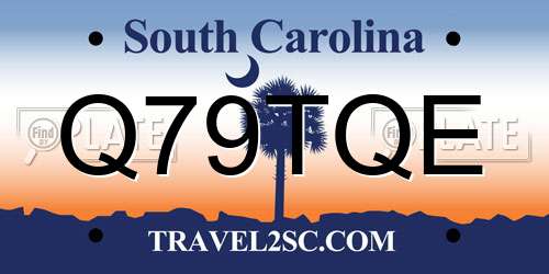 Q79TQE South Carolina License Plate