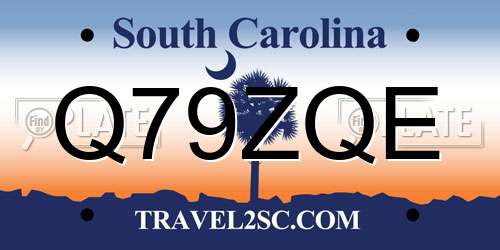 Q79ZQE South Carolina License Plate